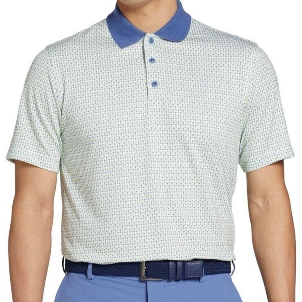 NWT Walter Hagen Men’s Clubhouse Polo in Nineteenth White/Lime in Various Sizes